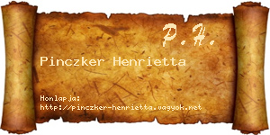 Pinczker Henrietta névjegykártya